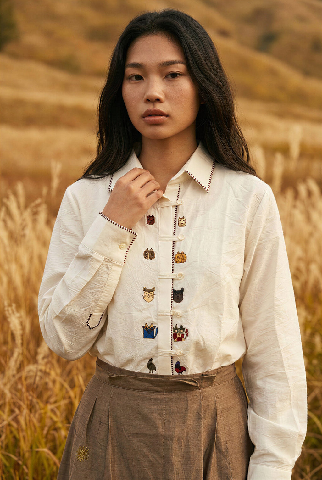 White Crushed Silk Shirt