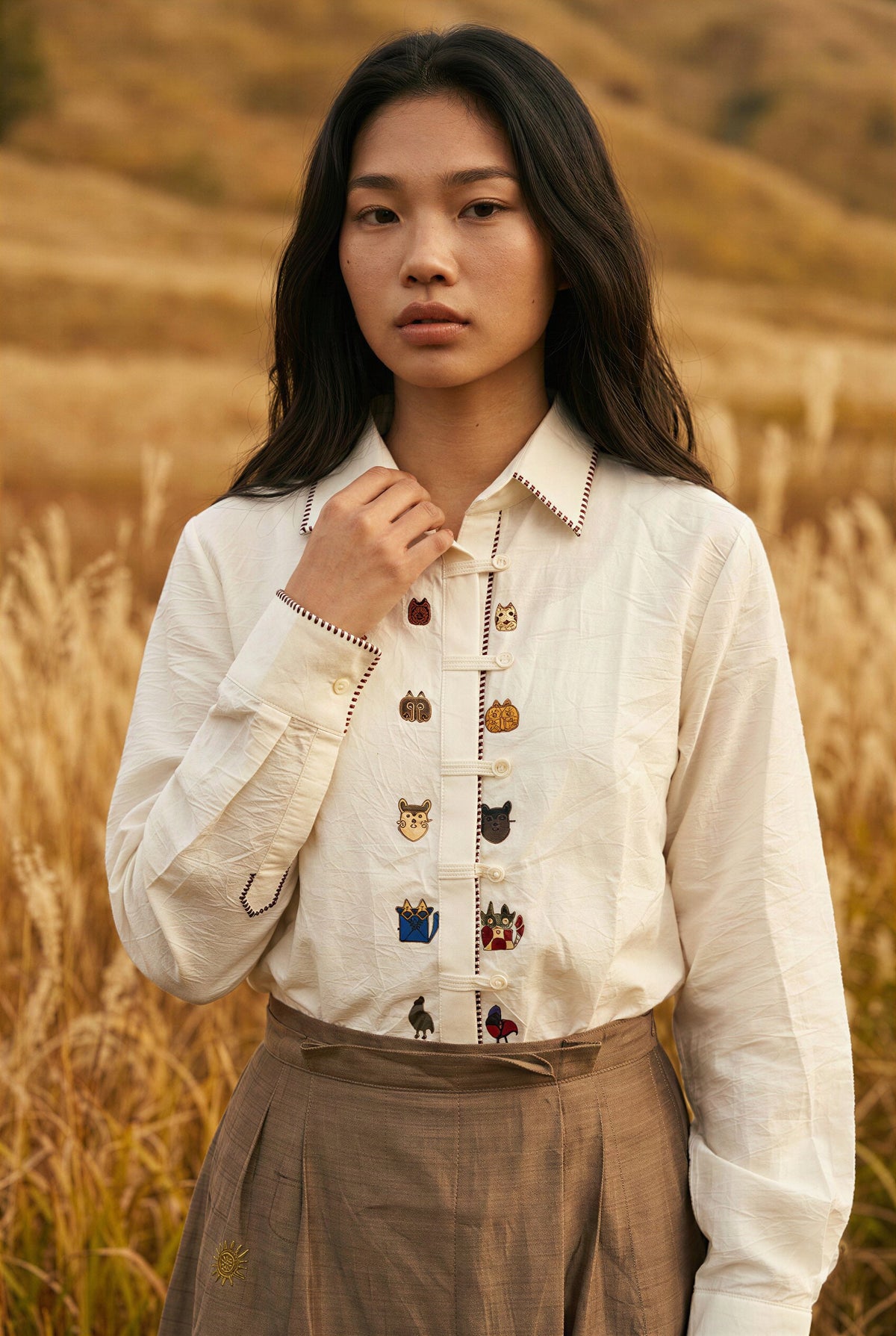 White Crushed Silk Shirt