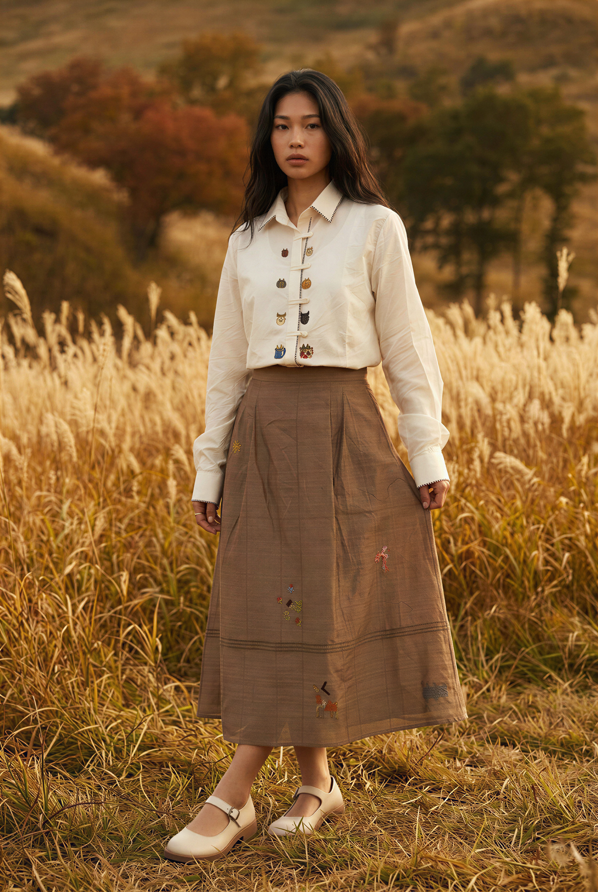 White Crushed Silk Shirt
