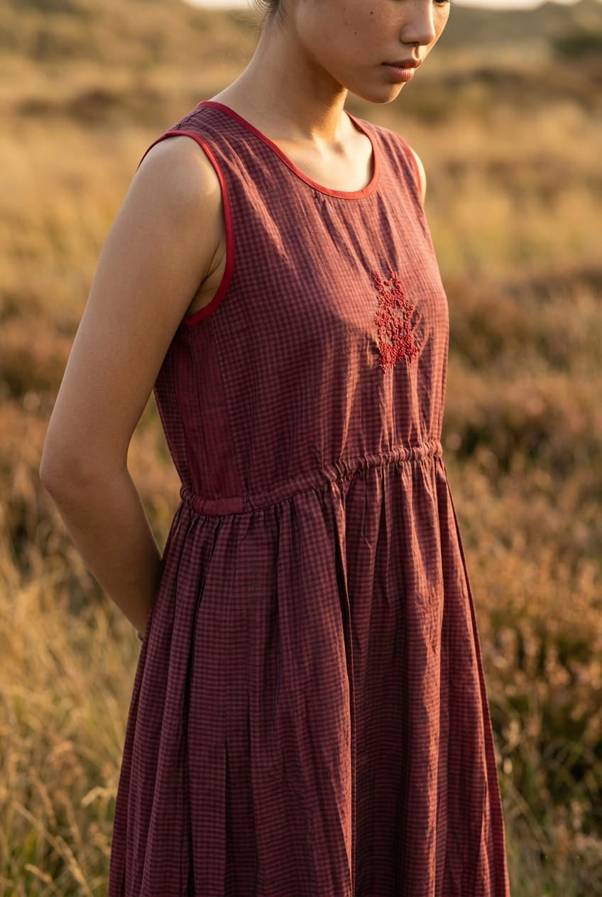 Nagpur Checks & Stripes Dress