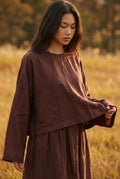 Burgundy Silk Kimono Top