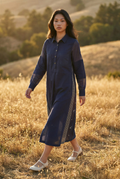 Blue Silk Shirt Dress