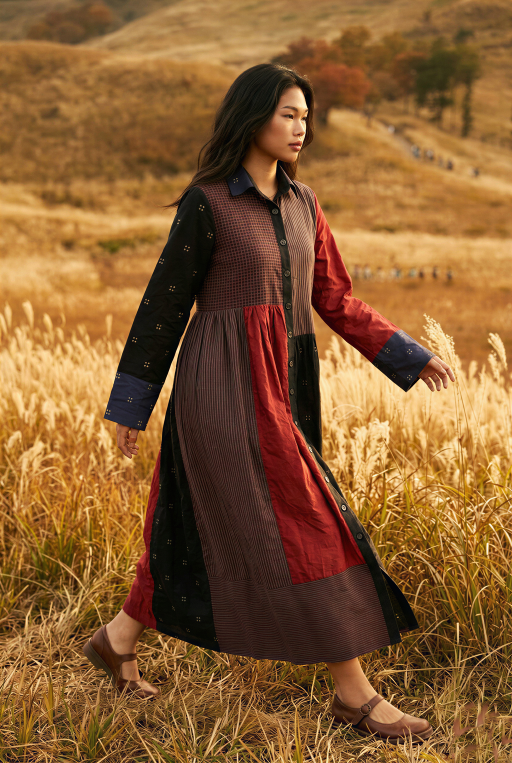 Multicolor Printed Bamboo-Cotton Shirt Dress
