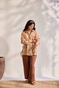 Chai cotton jacquard embroidered crop pants