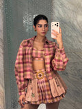 Kushi Kapoor in Blush Check Bloom Set